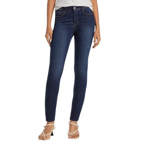 L'AGENCE Women's High Rise Skinny Margot Dark Wash Prime Blue Jeans Size 26 - Picture 1 of 14